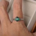 thumbnail image 4 of 925 SterlingSilver Natural Certified 5Ct Emerald Stone Cluster Ring For HerUS8, 4 of 4