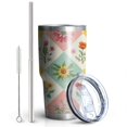 thumbnail image 2 of 30oz Pioneer Flower Tumblers Stainless Steel Tumbler with Lid and Straw,Vacuum Insulated Double Wall Travel Tumbler Cups Mug with Cleaning Brush for Coffee,Tea, 2 of 7