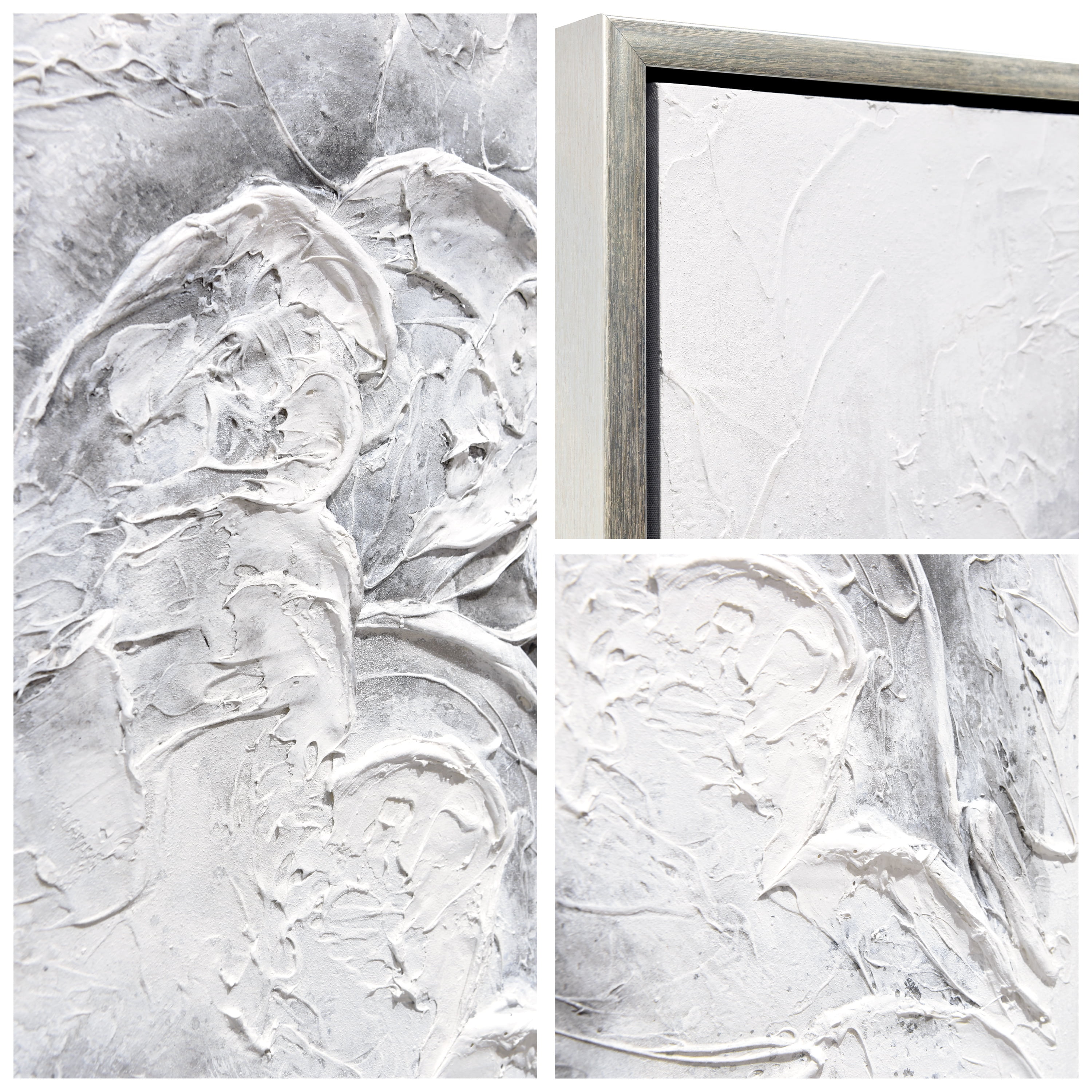 Abstract Whispers Heavily Textured Hand Painted Framed Canvas Wall Art