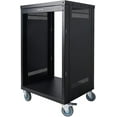 thumbnail image 6 of Sound Town 16U Universal Steel Rack, w/Mesh Doors, Locking Casters, Vented Side Panels for Audio Video, Server and Network Equipment (STRK-M16UWD), 6 of 7