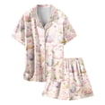 thumbnail image 4 of Ensemble de Pyjamas de Pâques pour Filles, Ensemble de Pyjamas à Manches Courtes avec Imprimé de Dessin Animé d'Œufs de Pâques et Boutons, Vêtements de Printemps 6-7 Ans, 4 of 4