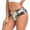 thumbnail image 2 of Fotbe Oil Painting Flower Cow Calzones Estampados para Mujer – Ropa Interior de Algodón, Cómoda, Suave y Elástica-4X-Large, 2 of 6