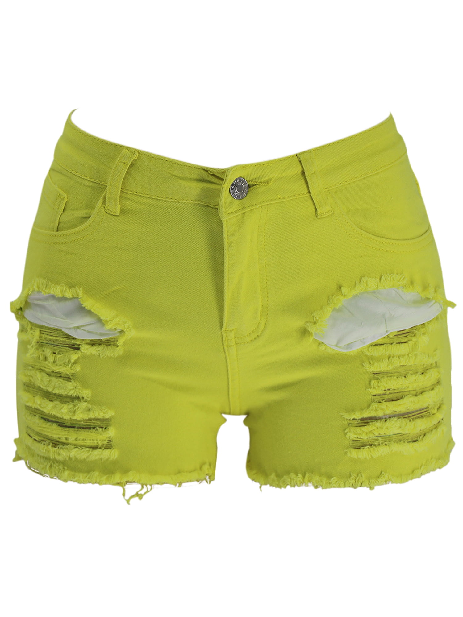 stretchy ripped jean shorts