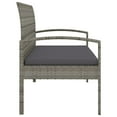 thumbnail image 2 of vidaXL Garden Bench with Cushion Grey 105 cm Poly Rattan, 2 of 5