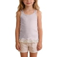 thumbnail image 2 of hengsof Girls Cute Ruffled Sleeveless Double Strap Tank Top, Daily Breathable Soft Layering Undershirt for 3-13 Years, 2 of 8