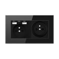 thumbnail image 2 of Enchufe de pared USB Colco 2.1A Receptáculos de 16A Enchufe Múltiple negro, 2 of 8
