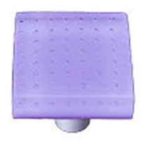 Bubbles Neo-Lavender Square Glass Cabinet Knob - Aluminum Post