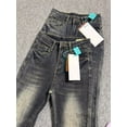 thumbnail image 3 of Pantalones acampanados de mezclilla lavados de gran tamaño para mujer Primavera Verano cintura alta pantalones vaqueros ajustados negros grises pantalones largos Vintage de estilo americano, 3 of 5