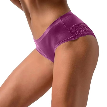 

Sebtyili Women s Low Waist Mesh Briefs Solid Color Cotton Crotch Underwear Panties