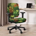 thumbnail image 3 of ZUXONGSY Palm Leaf Office Chair Cover Set of 2 Piece Stretch Rotating Chair Slipcover with Elastic Edge Computer Chair Covers Easy to Install and Clean Home Furnishing Decoration, 3 of 7