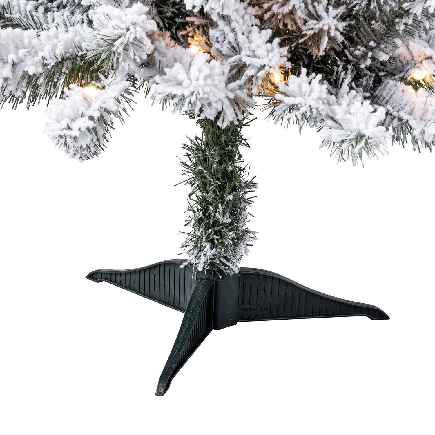 Holiday Time Greenfield 4' Pre-Lit Regular Full Flocked Pine Christmas Tree - Green