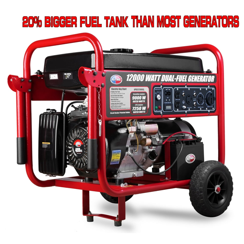 All Power 12000 Watt Dual Fuel Generator w/Electric Start, Gas/Propane
