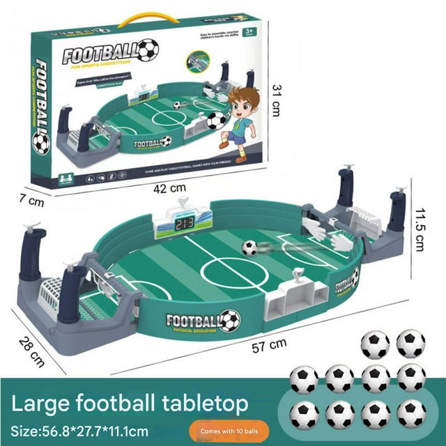 Indoor Table Soccer Game Set for Kids & Adults - 2-Player Interactive Desktop Foosball Toy with 6 Mini Balls, Plastic Construction, 4 Control Levers, and English Packaging - Ideal for Family Bonding,