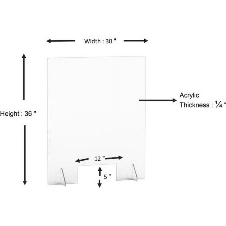 Lorell Social Distancing Barrier w/Pass-Through Cutout - 30 Lorell Social Distancing Barrier w/Pass-Through Cutout - 30