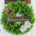 thumbnail image 5 of Biezeib Farmhouse Eucalyptus Wreath Artificial Green Garland with Flowers Letter Signs Ornament for Wall Front Door Decoration, 5 of 6