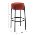 thumbnail image 3 of SAFAVIEH Couture Paisleigh Round Backless Bar Stool, Rust/Black, 3 of 10