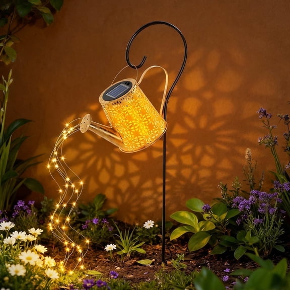 TopZoo Solar Watering Can Lights, Solar Lantern Garden Decor, Outdoor Solar Hanging Lights for Yard, Retro Metal Solar Lights, Gardening Gift