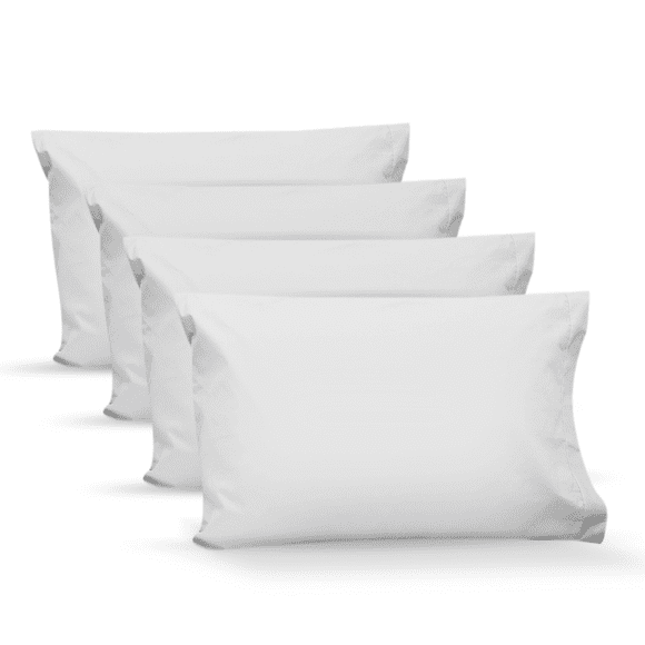 4 Fundas de almohada Rebeca percal 200 Estándar Blanco