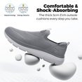 thumbnail image 6 of Fittington Men's Wide Slip on Walking Shoes - Hands Free Lightweight Sneakers with Arch Support & Cushioned Sole, Easy on & off, 6 of 11