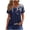 Navy, variant on WREESH Womens T-Shirts Short Sleeved Pleated T-Shirt Top Army Green