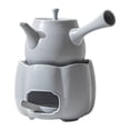 thumbnail image 1 of Tetera con té de té de té de flores más cálido té hervidor de agua Cerámica resistente al calor para la casa de té de picnic de restaurante hogar de Mango lateral gris, 1 of 10