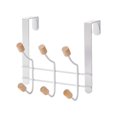 thumbnail image 4 of Gancho de puerta de metal resistente BRILLAR con 6 ganchos de madera organizador de batas sombreros toallas blancas, 4 of 4
