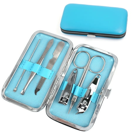 6pcs Stainless Steel Nail Clipper Cleaner Cuticle Grooming Kit Manicure