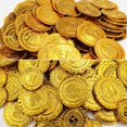 thumbnail image 2 of Juego de monedas de oro pirata de plástico, gemas de moneda de nombre, suministros de fiesta para niños, decoración de Halloween, juguetes para niños, 50 piezas, 88, 2 of 4