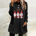 thumbnail image 2 of Feancey Christmas Loungewear for Women Fuzzy Fleece Pajama Tops Cute Gnomes Printed Graphic Sweatshirts Oversized Casual Pullovers with Pockets Black 3XL, 2 of 5