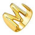 thumbnail image 1 of Golden Plating Open Ring English Letters Design Ring Delicate Finger Jewelry (M), 1 of 1