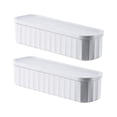 thumbnail image 2 of 2Pcs 5 Grids Box with Cover Drawer Dividers -Saving for Desktop Wardrobe Towels White, 2 of 8