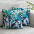 thumbnail image 3 of Qinduosi  Palm Leaf Throw Pillow Cover Set of  Tropical Summer Print with Palm Abstract Nature Pattern Fantasy Dream, Square Cushion Covers Decor for Bed Couch Sofa, ", Blue Mint Green Orange, 3 of 5