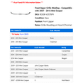 thumbnail image 2 of Front Upper Grille Molding - Compatible with 2007 - 2015 Mini Cooper 2008 2009 2010 2011 2012 2013 2014, 2 of 2