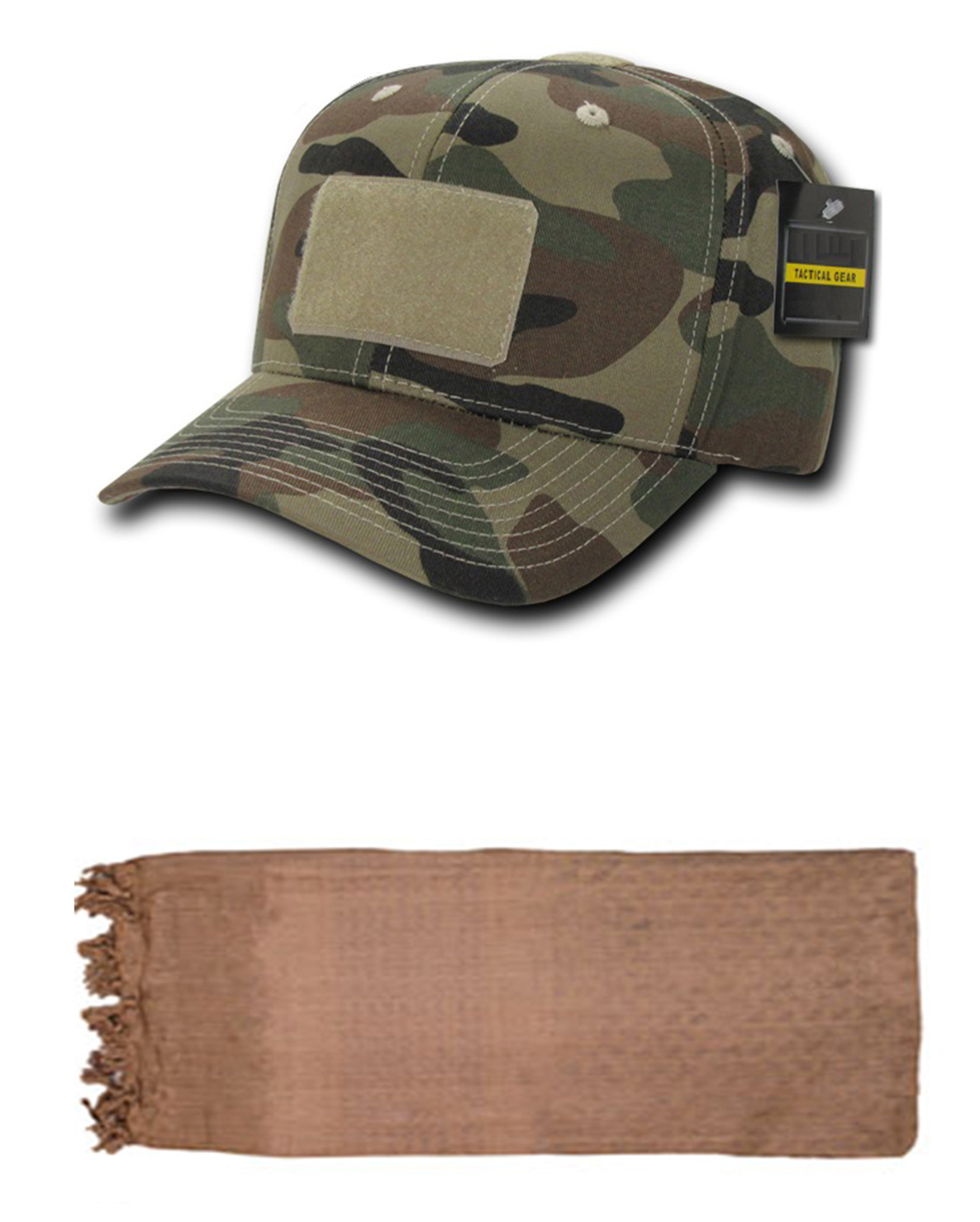 Woodland Camo Cap + Coyote Tan Shemagh