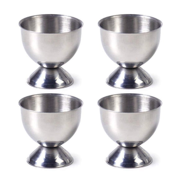 TONGMI Egg Holder Cup Set of 4 Egg Cups for Soft & Hard Boiled Eggs Stainless Steel