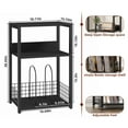 thumbnail image 2 of Large Record Player Stand, 3-Tier Vinyl Record Storage for up to 130 Albums, Turnable Stand for Living Room, Black, 2 of 8