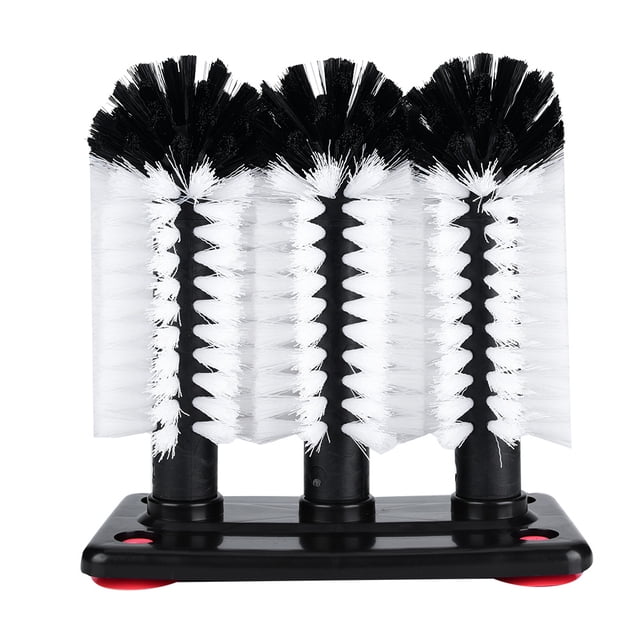 3 Brosses Bar Tasses en Verre Laveuse pour Évier avec Base de Ventouse