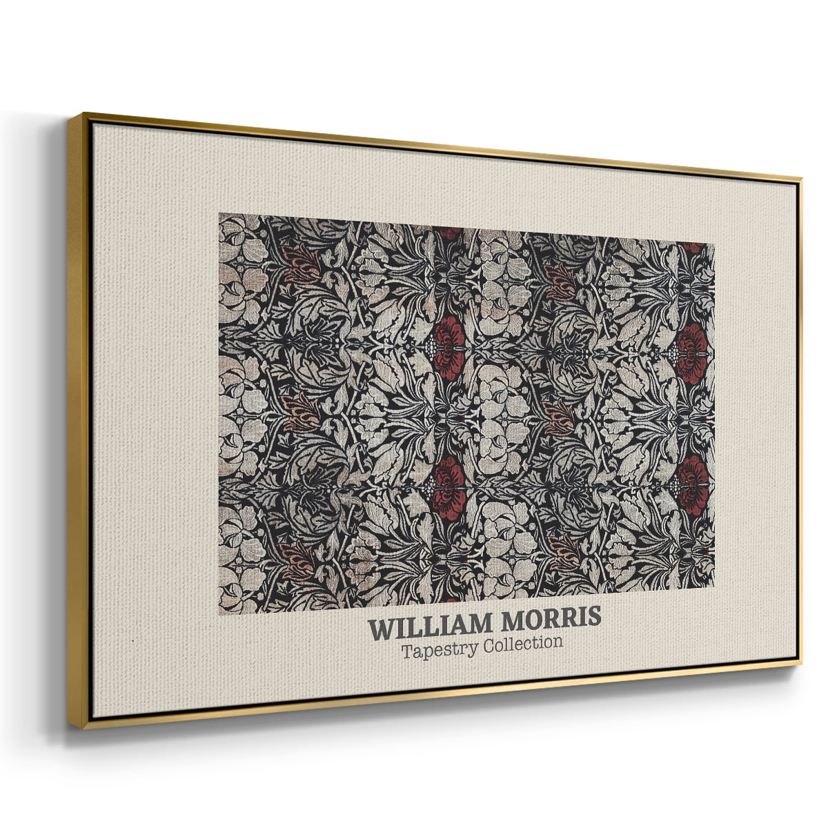 Vintage Abstract Print-XXXVIII Framed in Gold Wood Gallery Wrapped Canvas 27 in. x 41 in.