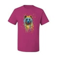 thumbnail image 2 of Bear Painting Splatter Abstract Art Animal Lover Men's Graphic T-Shirt, Fuschia, Medium, 2 of 3