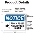 thumbnail image 2 of (2 Pack) Pinch Point Watch Your Hands Sign, 2 of 7