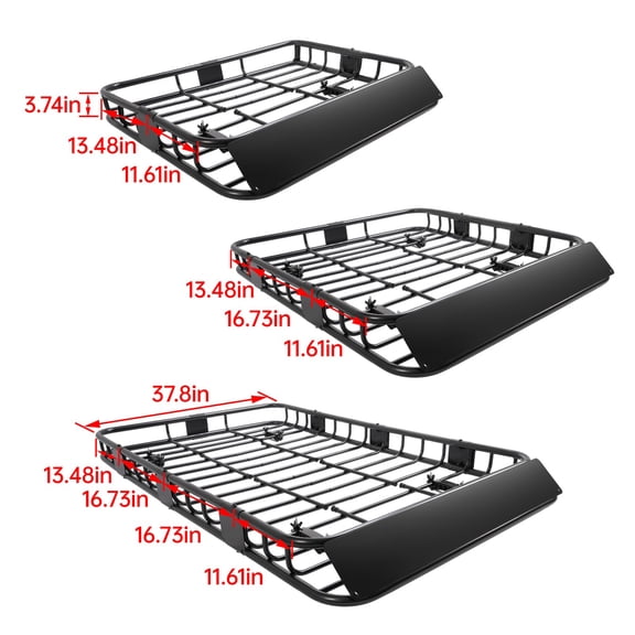 500LBS 64" Extension SUV Roof Rack Top Basket Car Top Luggage Carrier Adjustable