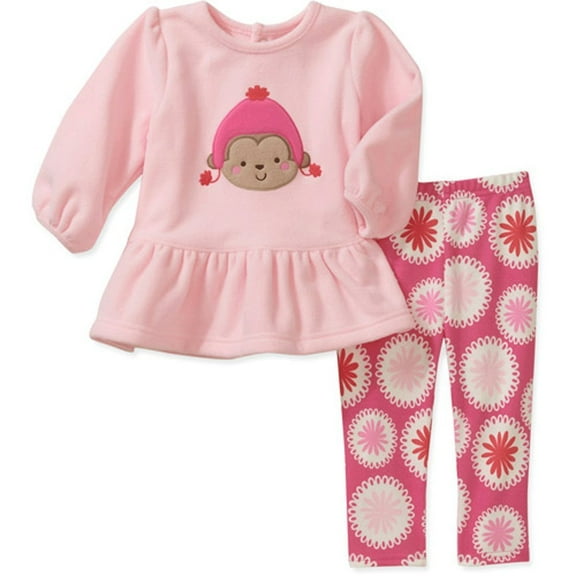 Newborn Girls' 2 Piece Monkey Top and Pant Set