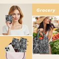 thumbnail image 6 of 5 Pack Foldable Shopping Bag,Halloween White Spider Web Pattern Reusable Grocery Bags with Pockets,Large Reusable Tote Bags with Handles Waterproof & Lightweight, 6 of 6