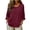 Red, variant on Paiwinds Women's Solid Color Linen Button Down Top Casual Long Sleeve Shirt with Side Pockets and Scoop Neck Lightweight Loose Blouse for Summer