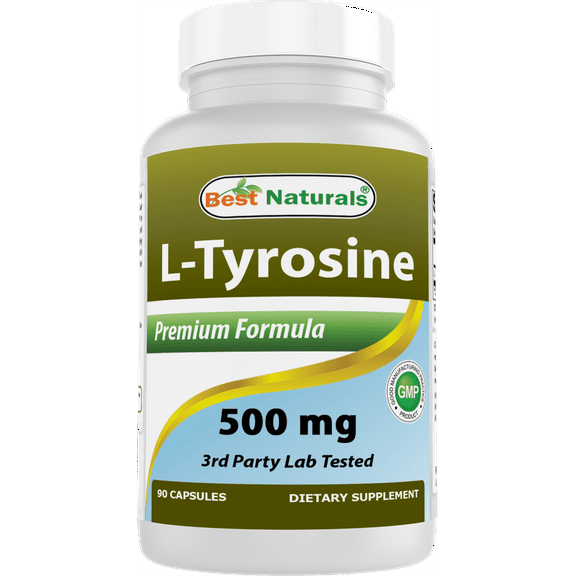 Best Naturals L-Tyrosine 500 mg 90 Capsules I Helps Support Overall Brain health | Stress Support and Supports mental alertness