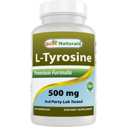 Best Naturals L-Tyrosine 500 mg 90 Capsules I Helps Support Overall Brain health | Stress Support and Supports mental alertness