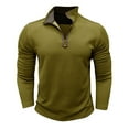thumbnail image 4 of Aimik Men's Quarter Zip Pullover Fleece Lined Long Sleeve Golf Shirts for Men Thermal 1/4 Half Zip Sweatshirts-Army Green XXL, 4 of 6