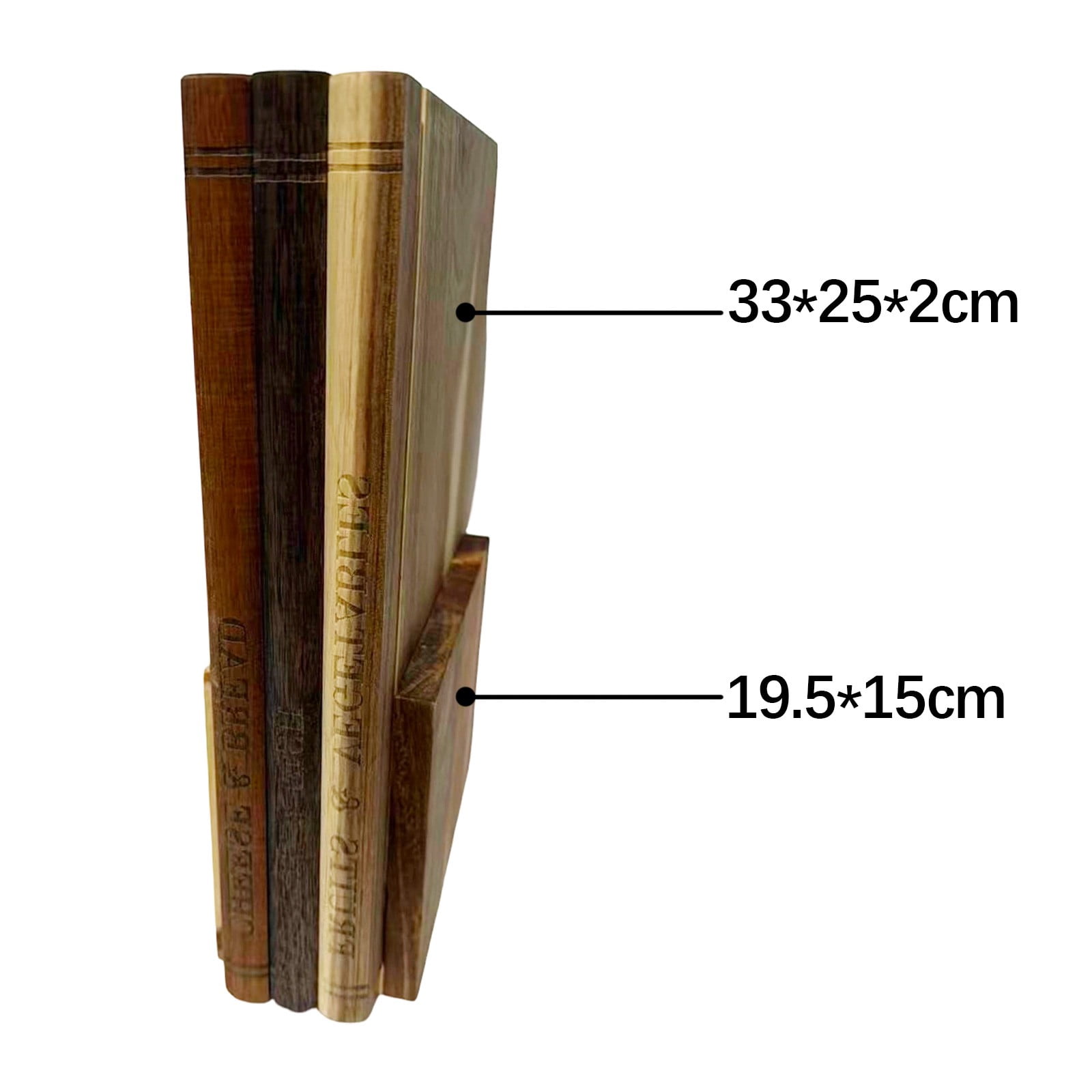 Cutting Board that Looks like Books, Set of 3 Solid Wood Book Shaped Cutting Board Library with Wooden Stand, for the Books Loving Chef