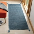 thumbnail image 2 of SAFAVIEH Montauk Bijar Solid Cotton Runner Rug, Blue/Black, 2'3" x 9', 2 of 6