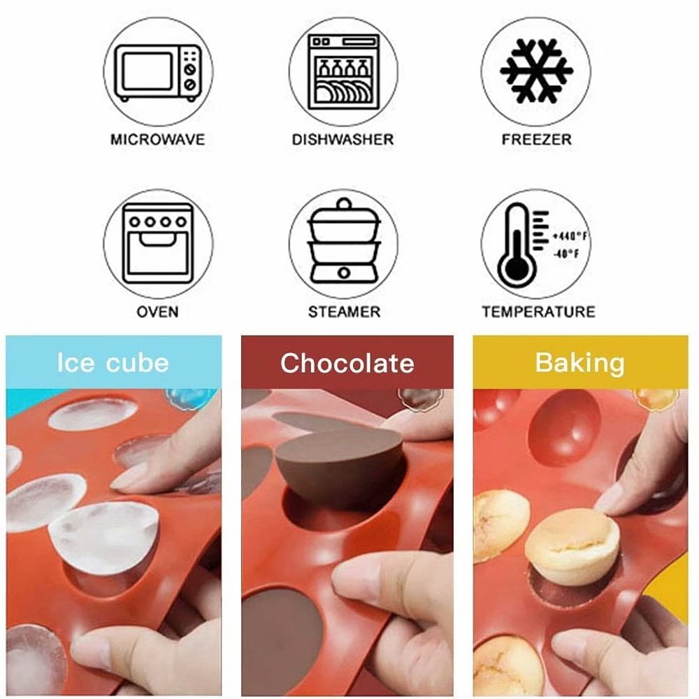 purple1 Semi Sphere Silicone Mold,Chocolate Bomb Mold Cake Dome Mousse Cocoa Bombs Chocolate Desserts Soap Baking Mold for Making Chocolate Bombs Jelly Half Circle Baking Tray for Teacake